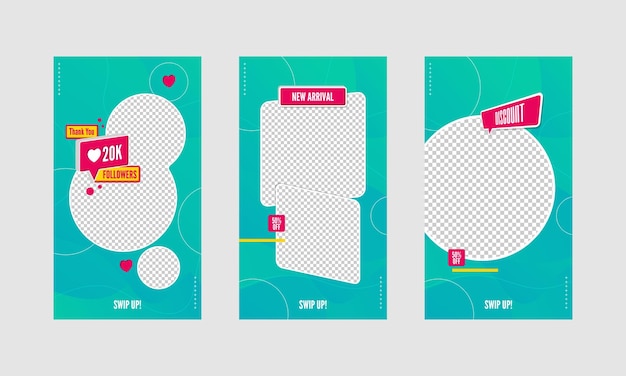 ベクトル instagramの物語のテンプレート