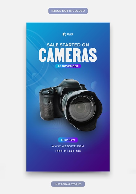 Instagram stories with blue color and black friday concepts for gadget sale