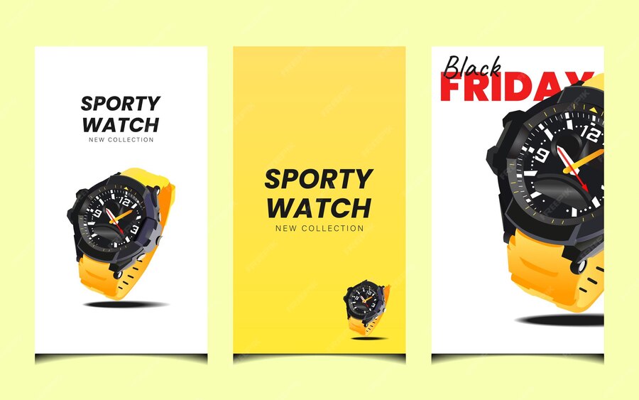 Premium Vector Instagram stories with sporty watch