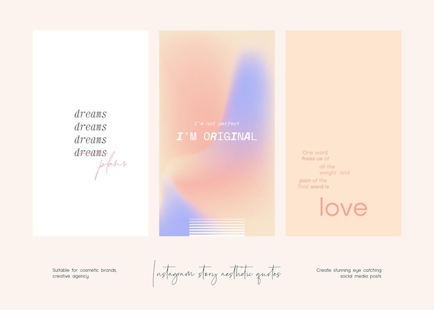Instagram story aesthetic quotes template collection