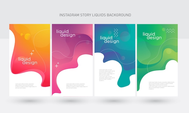 Vector instagram story background liquids set