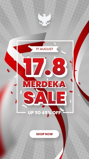 Instagram Story Banner Sale Indonesian Independence Day Celebration