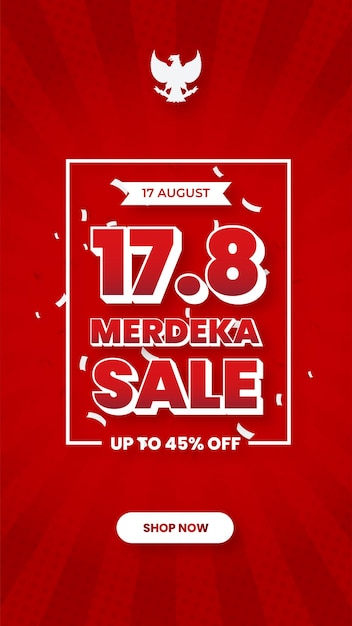 Instagram Story Banner Sale Indonesian Independence Day Celebration