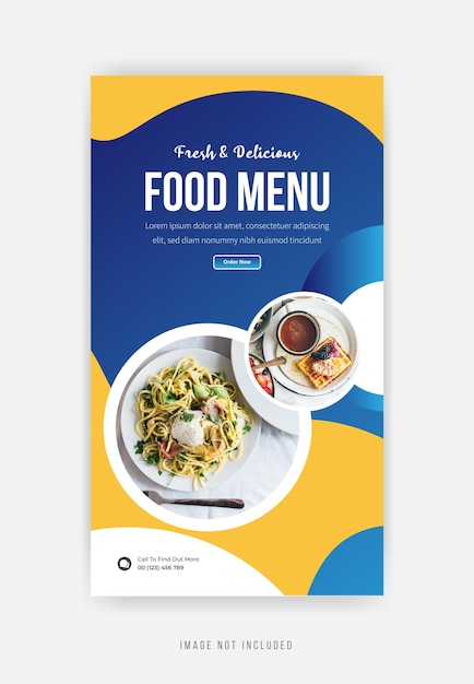 Instagram story food menu template design premium vector