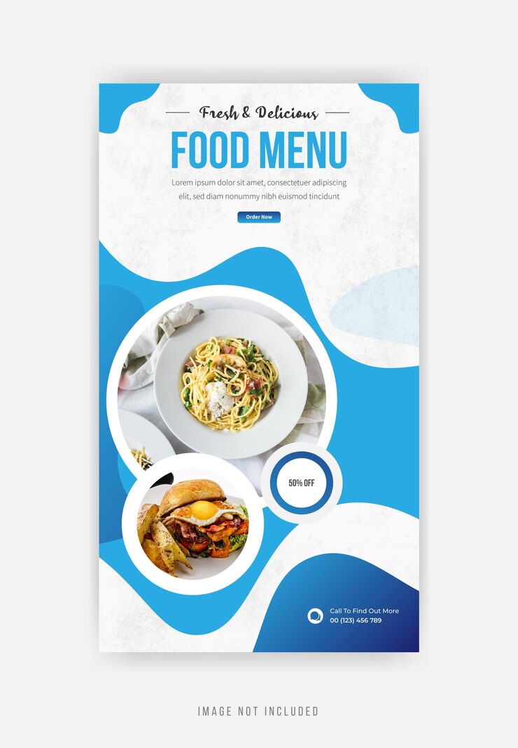 Instagram story food menu template design premium vector