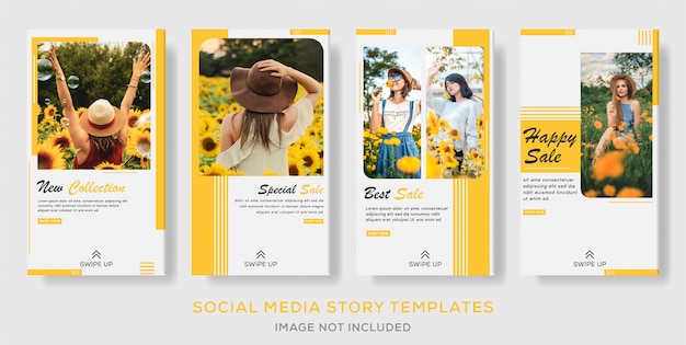 Vector instagram story sale social media banner template collection