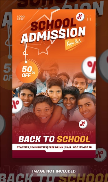 Instagram story school admission banner social media layout