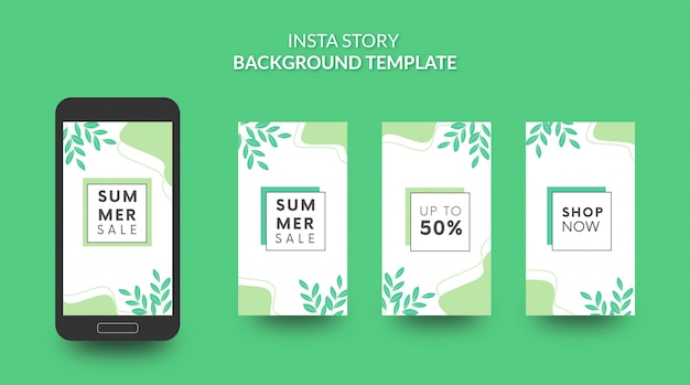 Vector instagram story summer sale season  template