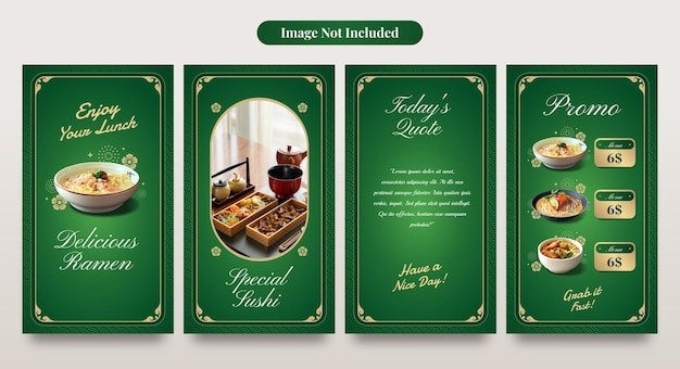 Instagram Story Template for Asian Food Advertising in Chinese Decoration Style for Restaurant Sale