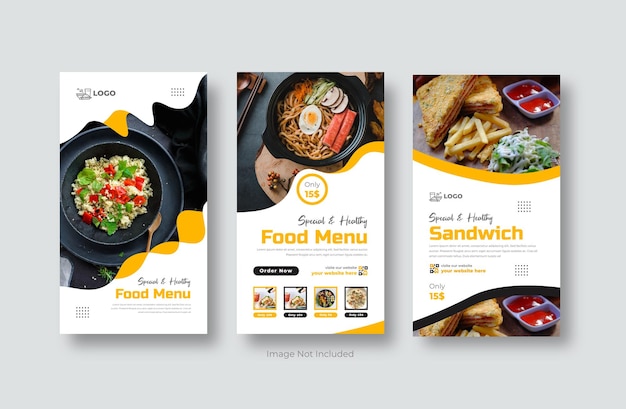 Instagram story template collection for food and restaurants