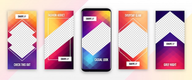 Modello di trama di instagram - colorato design modificabile copertina per foto