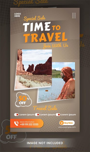 Vector instagram story traveler for social media banner or flyer post