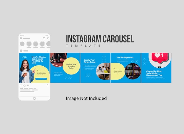 Modello di post carosello strategico di instagram