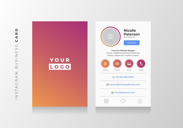 Instagram style business card