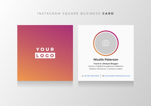 Vector instagram style business card