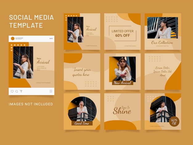 Vettore instagram template fashion women post puzzle