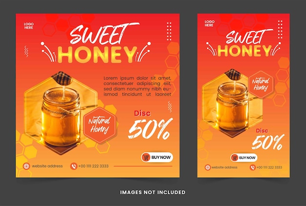 Instagram template honey feed and story with elegant and fresh style for marketing and advertising