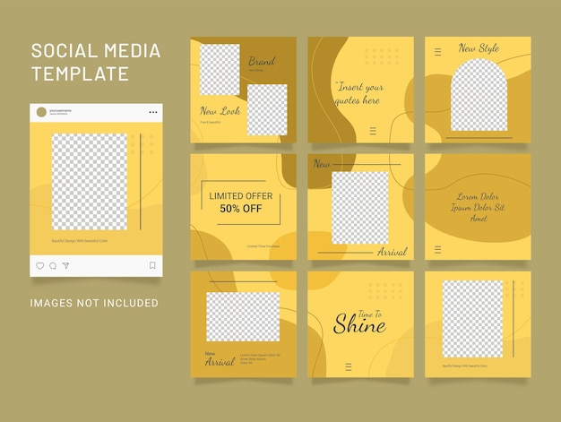 Instagram template social media post design fashion bundle