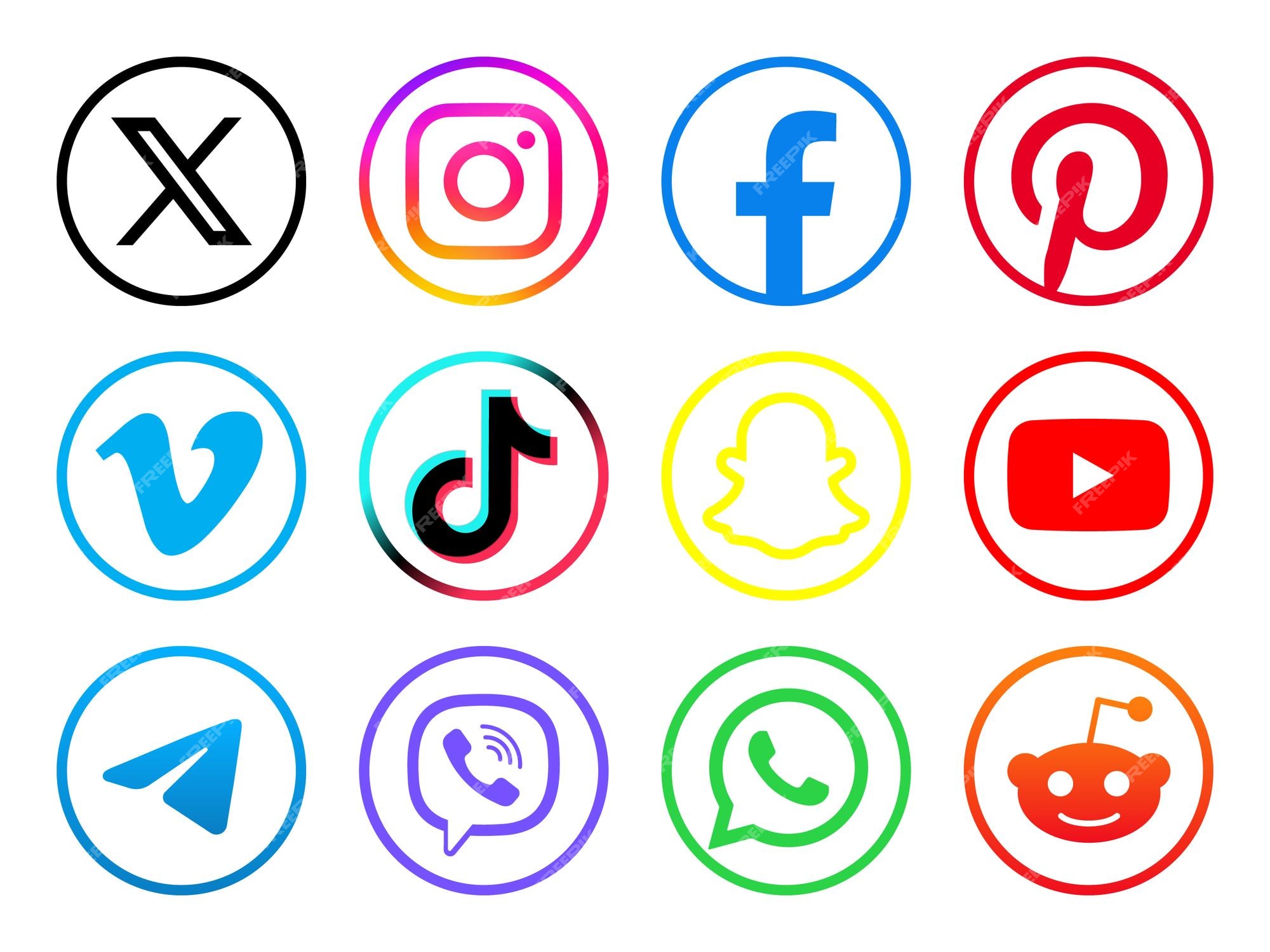 Premium Vector  Facebook, instagram and tiktok icon