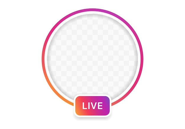 Vector instagram-verhaal, livestream, nieuw verhaalbadge. geïsoleerde lege instagram-verhalen en live-knop