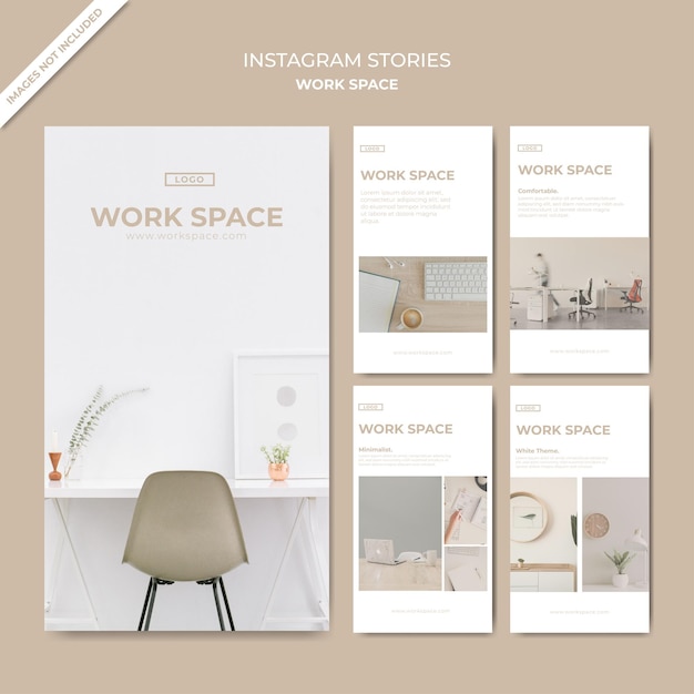 Vector instagram verhalen sjabloon workspace