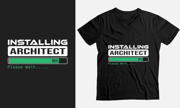 Vector installatie architect wacht alstublieft gift grappig t-shirt