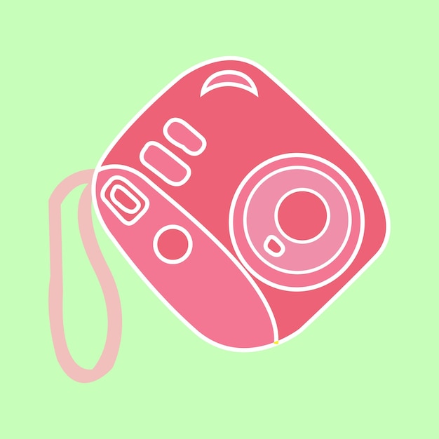 Vector instant camera in pink color