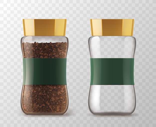 Instant coffee glass jar models