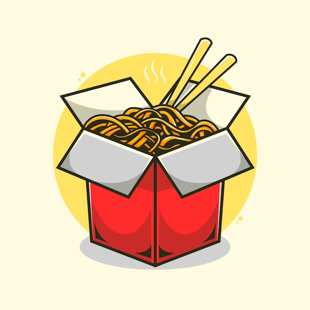 Instant noodle illustratie.