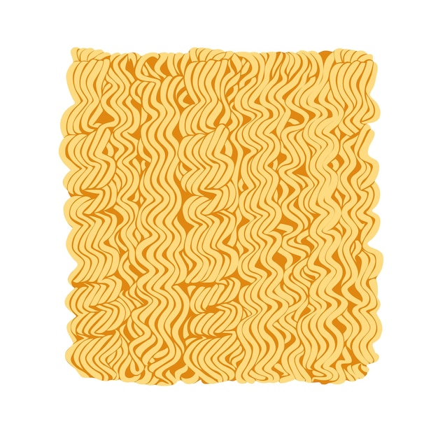 Vettore cubo di noodles istantanei isolato su sfondo bianco