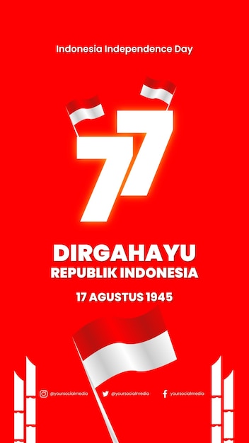 Vettore instastory dirgahayu republik indonesia