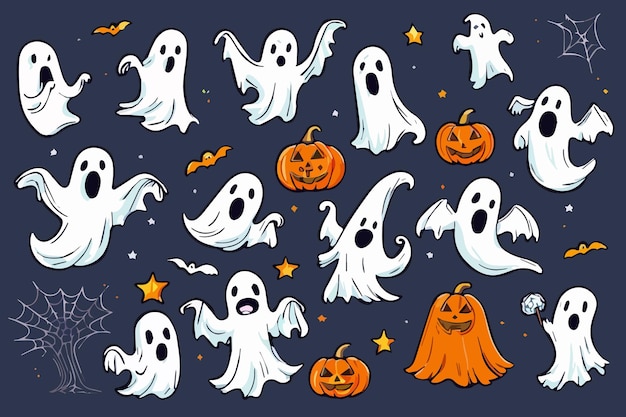 Instellen voor halloween schets pompoen Vleermuis Halloween vectorillustratie Halloween