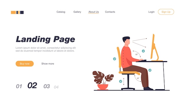 Инструкция по правильной позе при работе в офисе шаблон целевой страницы