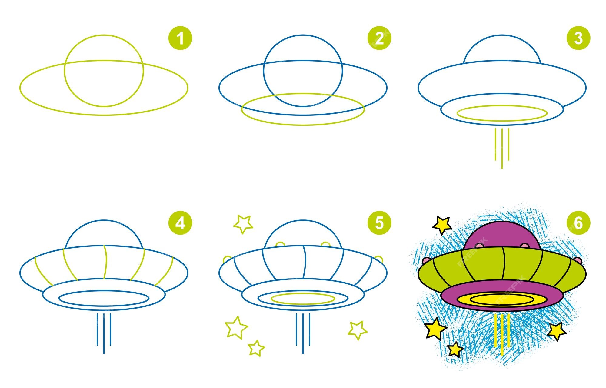 How to Draw a UFO - Really Easy Drawing Tutorial