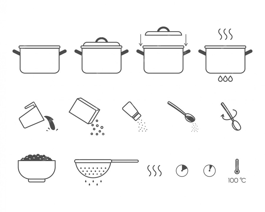 Premium Vector | Instructions for the preparation of food. steps how to ...