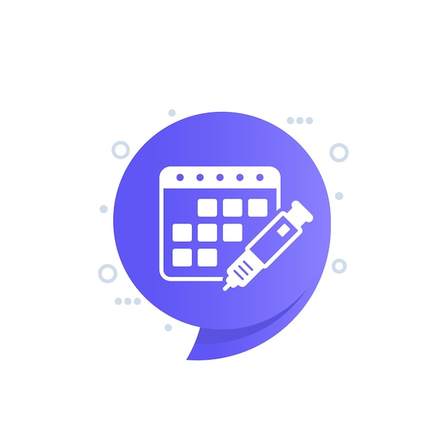 Insulin injection schedule icon vector