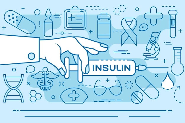 Insulin line concept. vector illustration. element template for design.