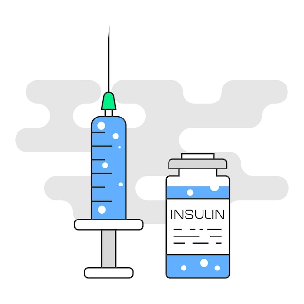 Insulin line concept. vector illustration. element template for design.