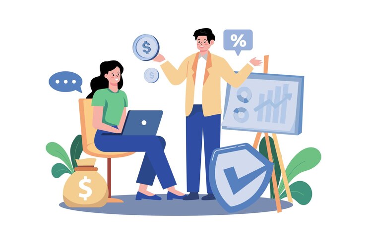 Insurance Broker Illustration concept on white background