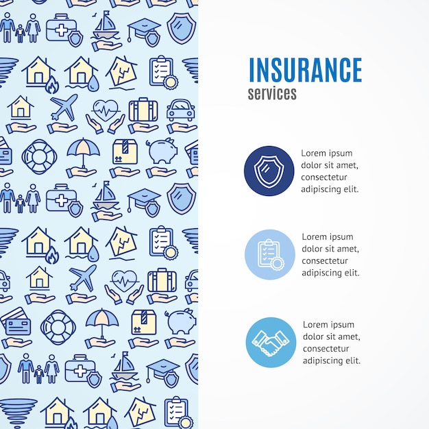 Vector insurance concept infographics banner vector