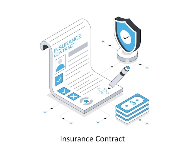insurance contract isometric stock illustration eps file stock illustration