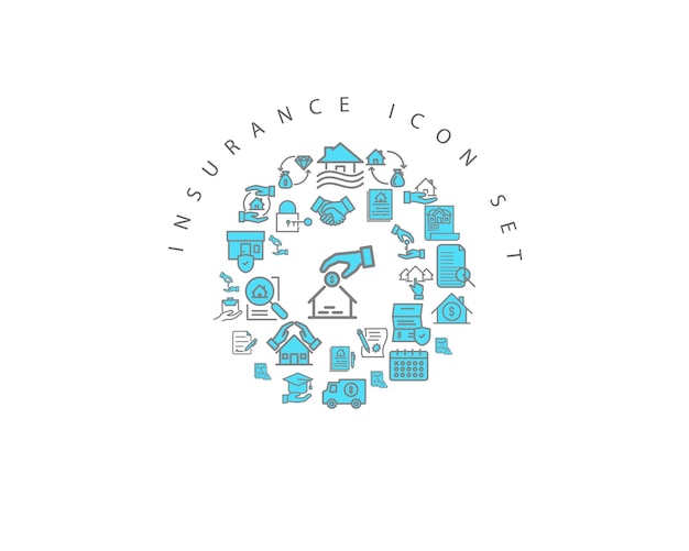 insurance icon set design