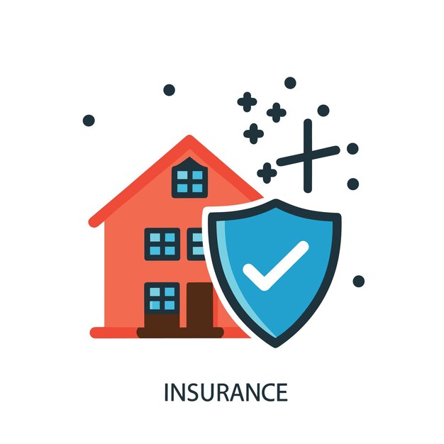 Vector insurance icon simple insurance colored flat icon on isolated white background