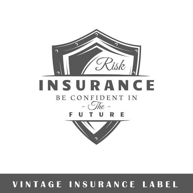 Vector insurance label isolated on white background. design element. template for logo, signage, branding design. vector illustration