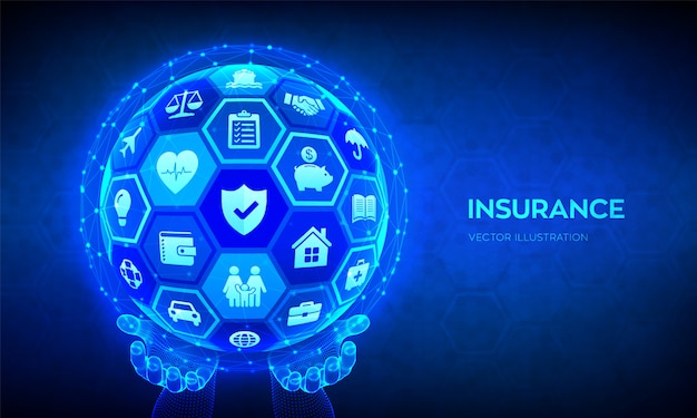 Insurance Services Concept. Abstract  sphere or globe in hands.