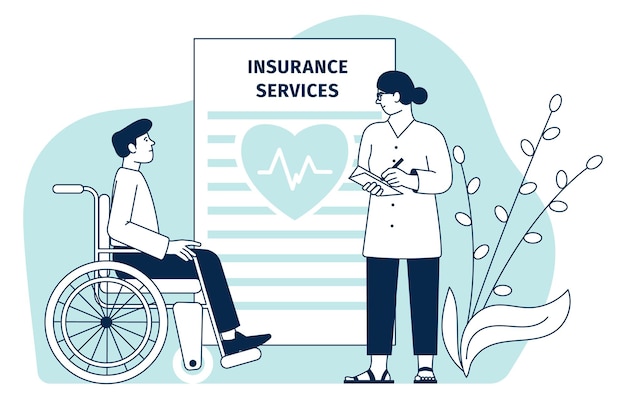 Insurance services concept Medical document for disabled patients