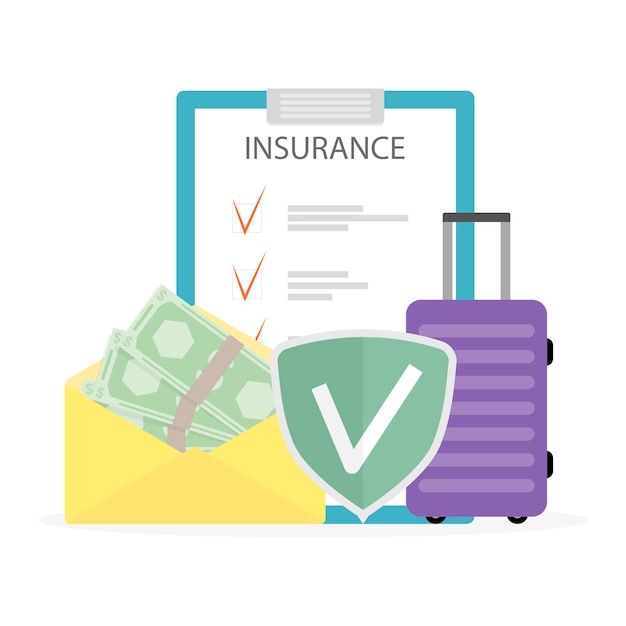 Vector insurance for travel guarantee from disaster safety vacation