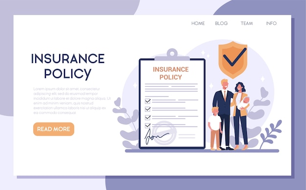 Insurance web banner. idea of security and protection of property and life from damage. family safety.