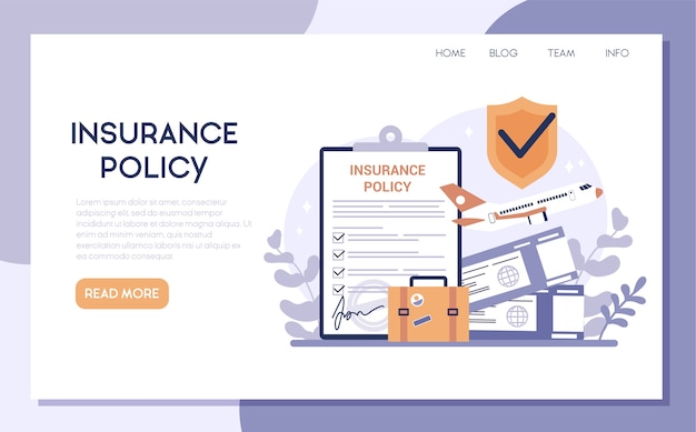 Vector insurance web banner. idea of security and protection of property and life from damage. travel and business safety.