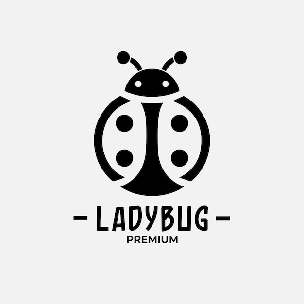 Vector int logo ladybug 4 zwart en wit